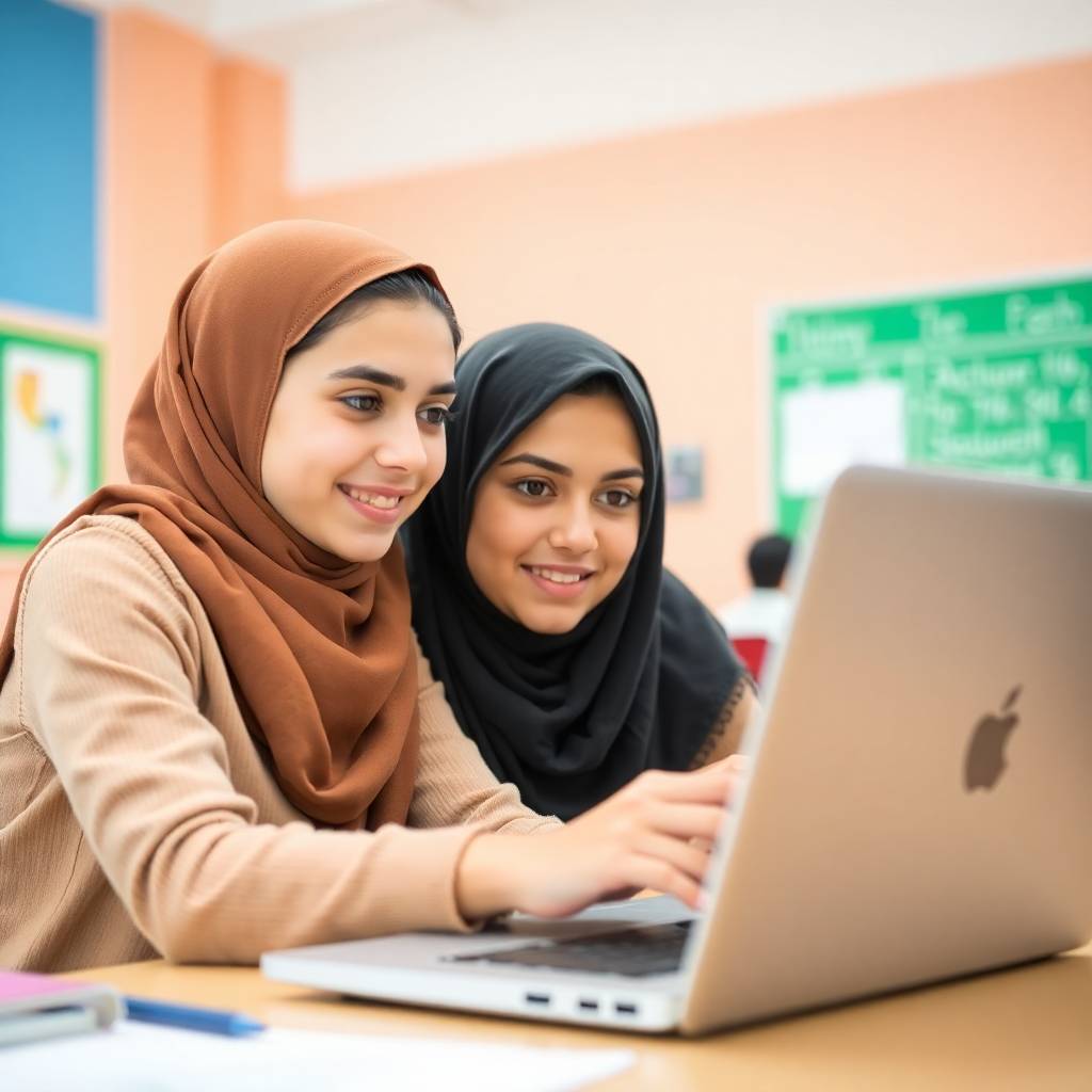 طالبات يدرسن البرمجة في أكاديمية متخصصة لنظام المسارات